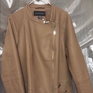 Brand new faux leather Carmel colored jacket